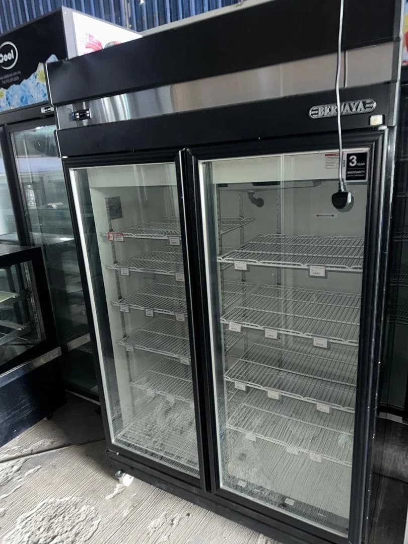 Berjaya glass-door display chiller in the workshop